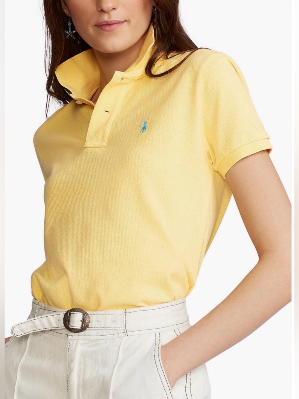 Polo Ralph Lauren Class Fit Cotton Pique Knit Polo Corn Yellow Sz S